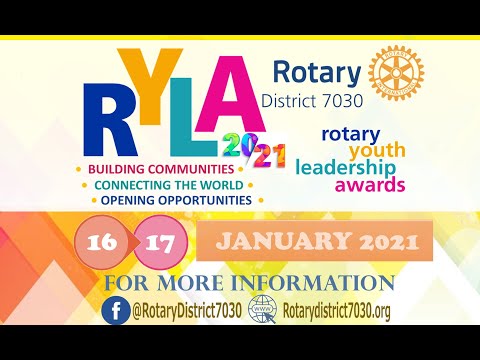 Rotary District 7030: RYLA 2021 - Sessions & Speakers (EN)