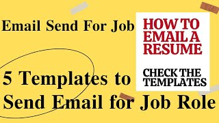 How to write a formal email for your job application | 5 different types email for job | #job