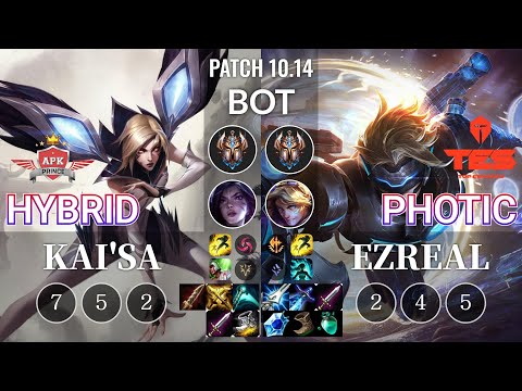 APK HyBrid Kai'Sa vs TES Photic Ezreal Bot - KR Patch 10.14