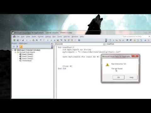 Excel 2010 VBA Tutorial 110   Reading input from a text file