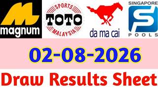 02-08-2026 Today 4D Results Magnum Toto Kuda/Damacai | 4d Result Today | Today 4d Result Live