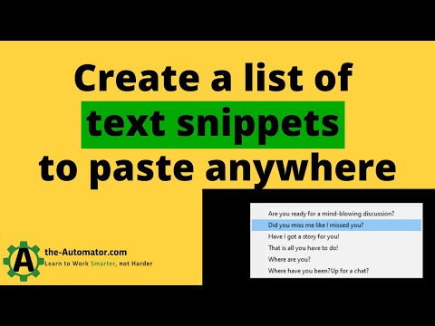 Easily select from a list and send a snippet of text with AutoHotkey