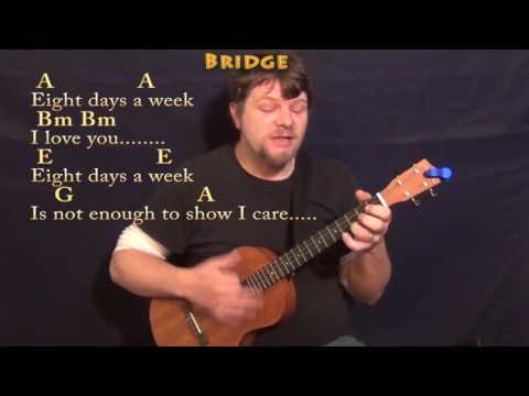 Eight Days A Week (The Beatles) Bariuke Cover Lesson with Chords/Lyrics