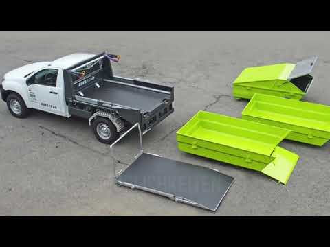 Pickup mit Absetzkipper ROELLI X-RACK - unabhängig und flexibel, bedeutet auch wirtschaftlicher! Nutzlast bis zu 1200 kg! www.roelli.ch