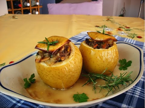 Manzanas rellenas de carne