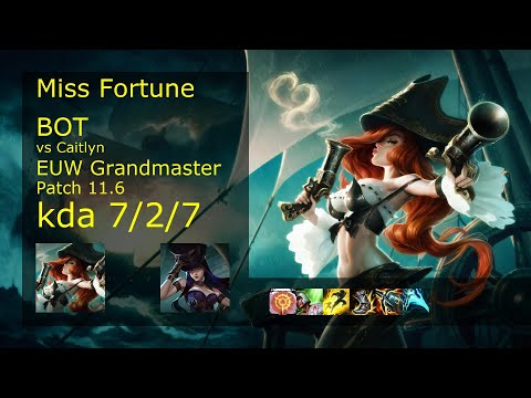 Miss Fortune ADC & Leona vs Caitlyn & Anivia - EUW Grandmaster 7/2/7 Patch 11.6 Gameplay