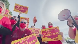 Sutter Health employees stage 1-day strike over safe staffing, health and safety proposals