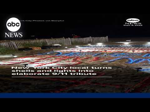 New York City local turns shells and lights into elaborate 9/11 tribute
