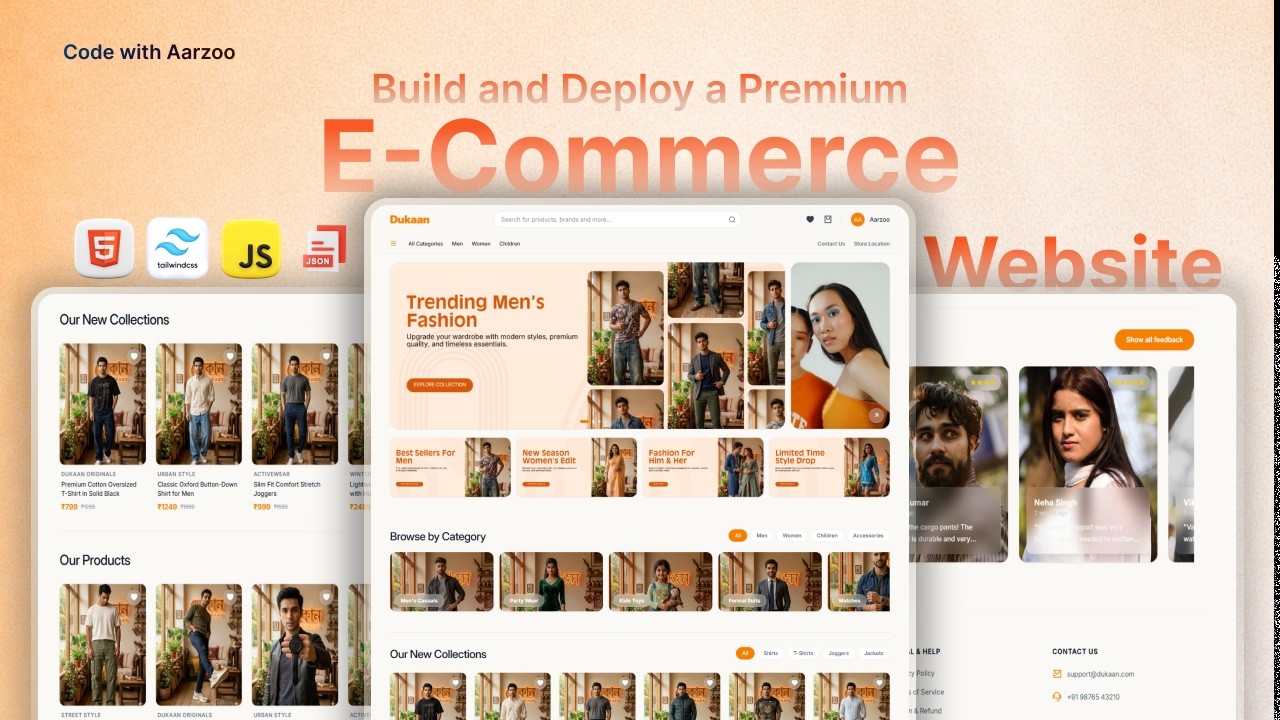 I Built a Premium E-commerce Website with HTML, Tailwind CSS & JavaScript | Source Code