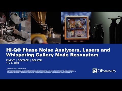 HI-Q Phase Noise Analyzers, Lasers and Whispering Gallery Mode Resonators, Nov 2020 Webinar