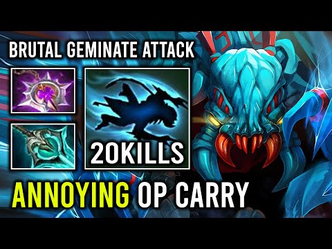 100% Most Annoying Hyper Carry OP Geminate Mana Burn Attack Max Slotted Weaver Dota 2