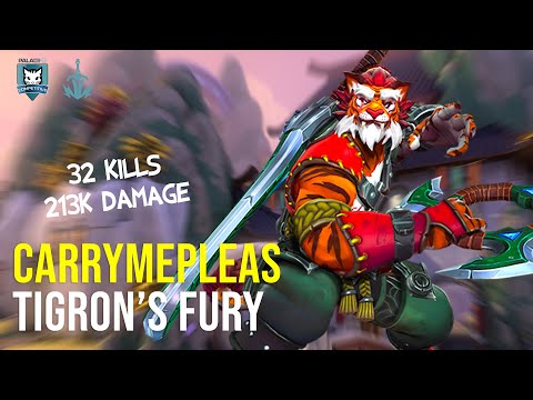Carrymepleas Tiberius 32 KILLS 213K DAMAGE Paladins Competitive | Master | TIGRON’S FURY