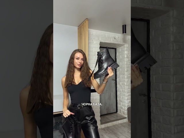 Чоботи жіночі шкіряні байка хутро 592641 Чорний Черевики жіночі хутро 592949 Коричневі