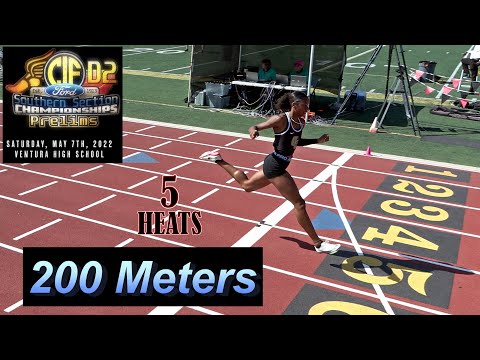2022 TF - CIF-ss Prelims (D2) - 200 Meters (Girls, 5 Heats)