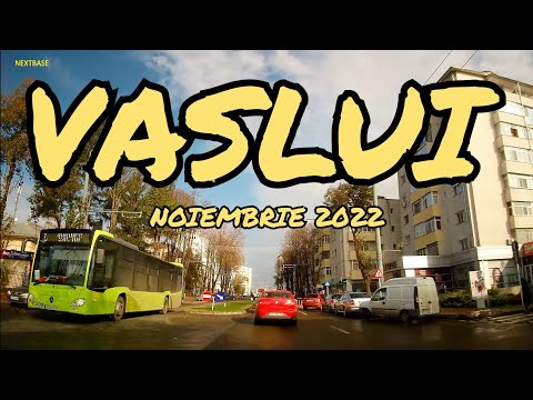 Orasul VASLUI traseu Finante - Centru - Cartier - Protectia copilului spre IASI video noie 2022