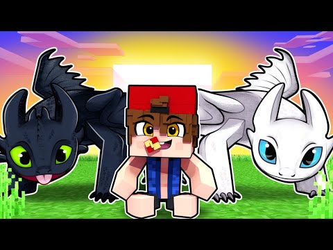 NIGHT FURY and LIGHT FURY ADOPTED TREVOR in Minecraft