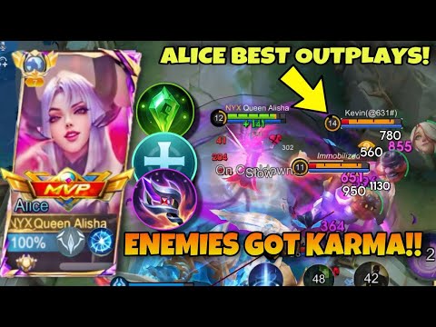 REASON WHY ALICE IS THE QUEEN OF LIFESTEAL|SPELLVAMP🔥OUTPLAYED ENEMIES | DAMAGE,FREESTYLE, | MLBB
