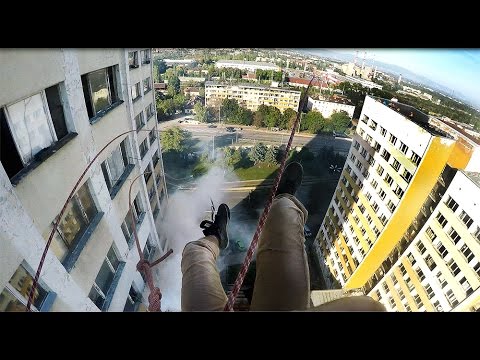 WORLD'S MOST INSANE ROPE SWING - 18-Storey SOVIET BLOCKS