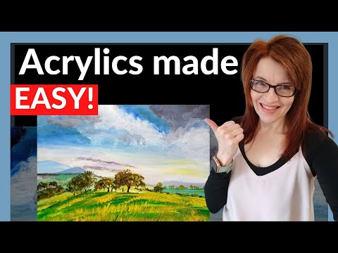 Acrylic Painting Tutorial (EASY First Landscape!)