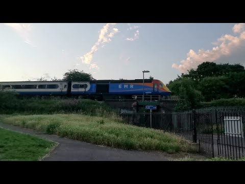 EMR HSTs 43058 + 43059 pass Radford Bridge, Beechdale, Nottingham 26/06/20