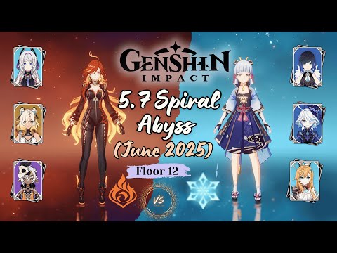 5.7 June 2025| C0 MAUVIKA X C0 AYAKA |Full cleared Abyss Floor-12 |Version 5.7#genshin #spiralabyss