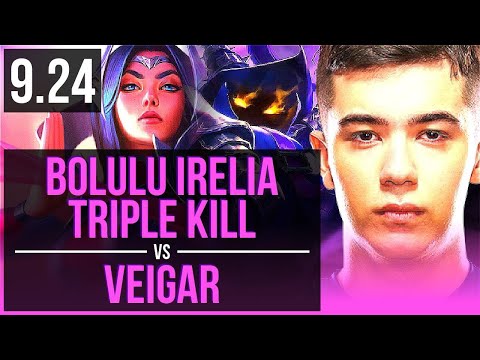 Bolulu IRELIA vs VEIGAR (MID) | Triple Kill, 2 early solo kills | EUW Grandmaster | v9.24