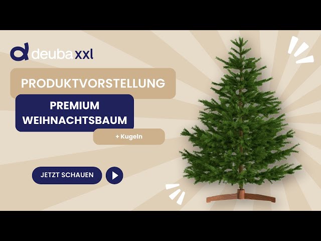 Video teaser per Künstlicher Weihnachtsbaum Premium 180cm PE / PVC mit Holzständer FSC®