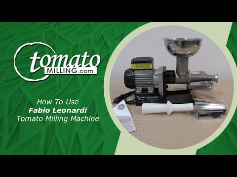 How To Use Fabio Leonardi Tomato Milling Machine