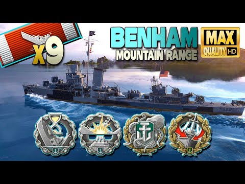 Destroyer Benham: 9 ships destroyed! World of Warships
