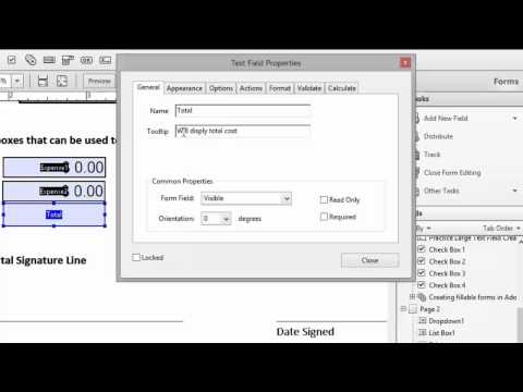 Creating a Calculated Field in Adobe Acrobat Pro
