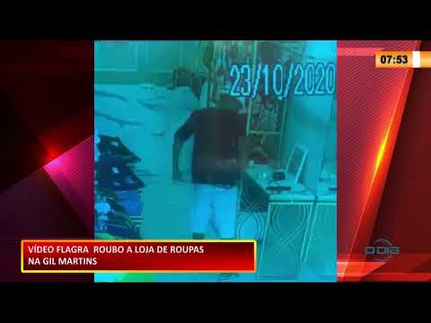 Vídeo flagra roubo a loja de roupas na Avenida Gil Martins 26 10 2020