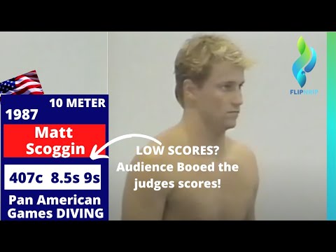 1987 Matt Scoggin - Mens USA Diving 3 meter - 407c  Pan American Games   What would you score it?