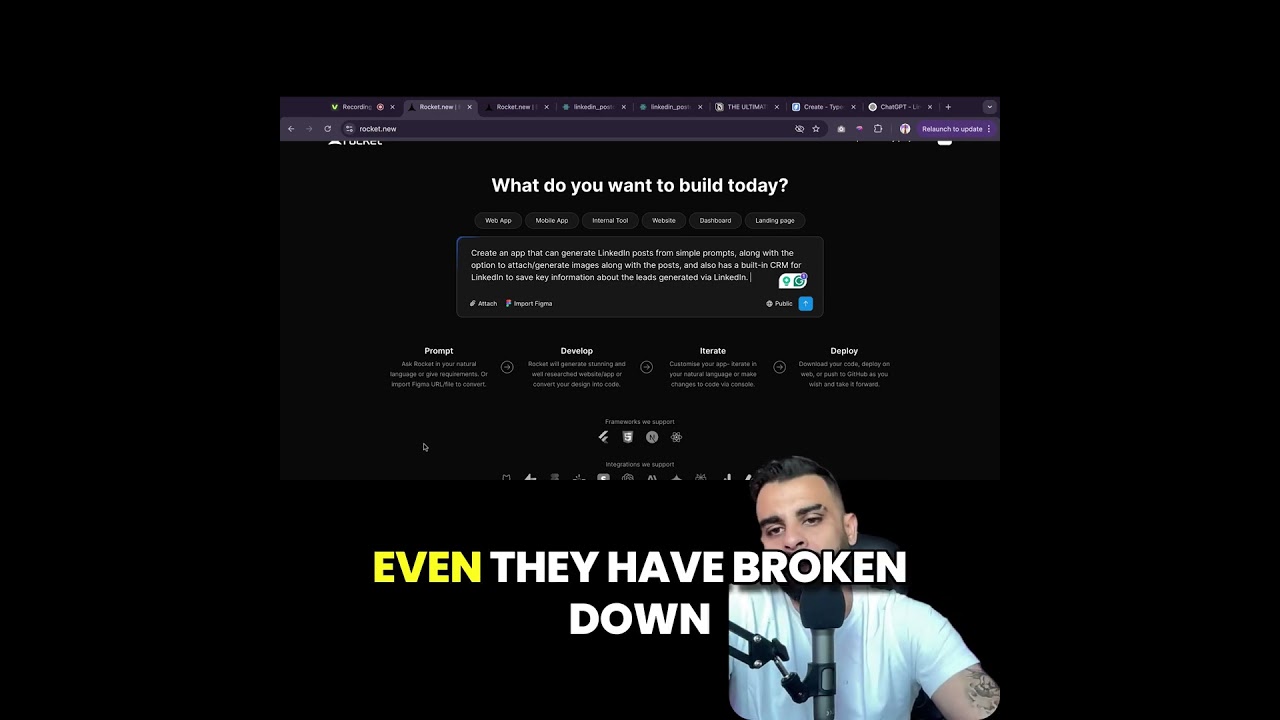 3-minute tutorial on building a LinkedIn management tool with Rocket 🚀 | Rocket.new