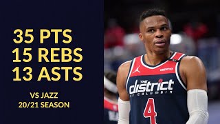 Russell Westbrook 35 Pts 13 Asts 15 Rebs Highlights vs Utah Jazz | NBA 20/21 Season