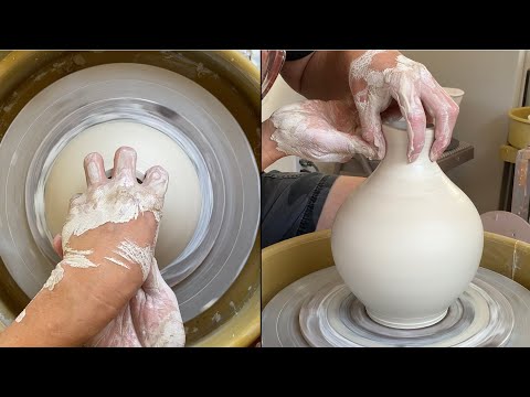 509. Techniques on Throwing Thin-necked/Closed form Bottle with Hsin-Chuen Lin 林新春 細頸瓶各種手法示範