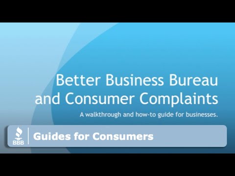 Part of a video titled Guides for Consumers: How To File A Complaint with BBB - YouTube