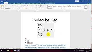 How to type summation with limits in Microsoft Word
