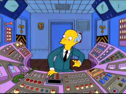 Homer replaced by Mr.Burns at work. The Simpsons