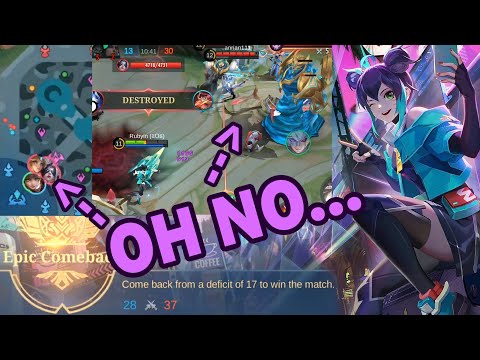 Losing For 10 Mins Straight... | 22-Win Streak Epic Comeback Match w Wanwan | Mobile Legends