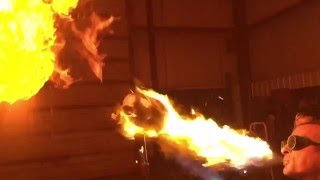 Blacksmith Firebreathing Off Red Hot Iron