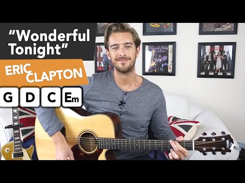 Eric Clapton "Wonderful Tonight" Acoustic Guitar Lesson | Easy Chords + Full Arrangement