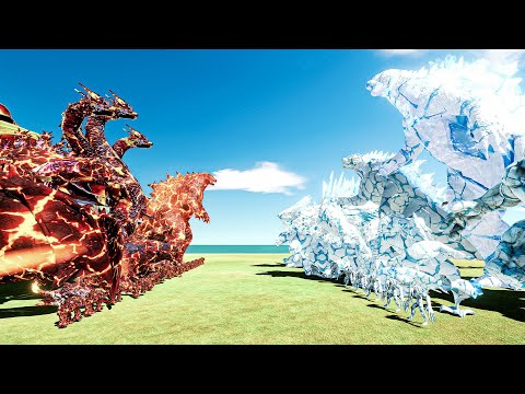 FIRE Monsters Ghidorah vs ICE Monsters Godzilla