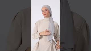 توربان شيفون مع قبعة داخلية-رمادي