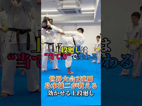 【倒す蹴り】効かせる上段廻し蹴り　#島本道場 #karate #空手 #格闘技 #蹴り　#上段廻し蹴り