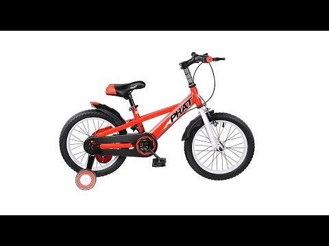 Kids Bike with Training Wheels ,16 inch wheels, for Ages 4 to 6 Years, Red - PHAT™