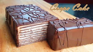 No-Bake/ 컵계량 / 초코 크레이프 케이크 만들기 / Special Chocolate Crepe Cake Recipe / No-Gelatin / क्रेप चॉकलेट