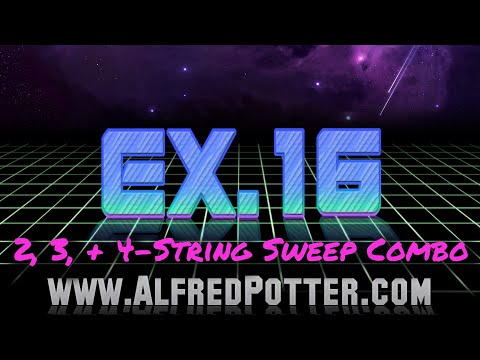 Lead Guitar Exercise #16 - 2, 3, & 4 String Sweep Combo