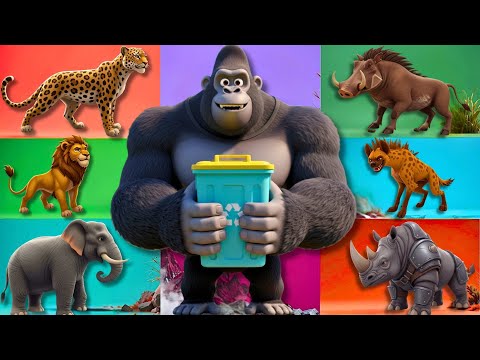 Safari Animal Sounds Song | Nursery Rhyme for Kids - Learn Animal Names and Sounds