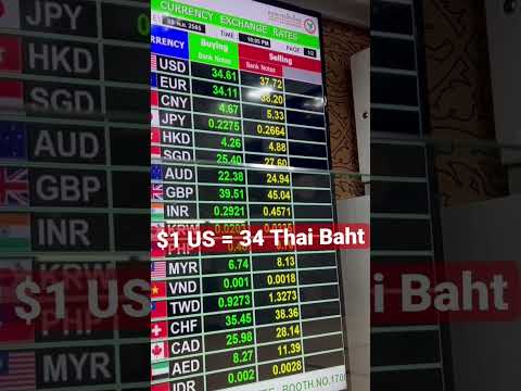 💶$1 US Dollar = 🇹🇭34 Thai Baht #funfacts #money #usd #baht #bangkok #thailand #bangkokthailand