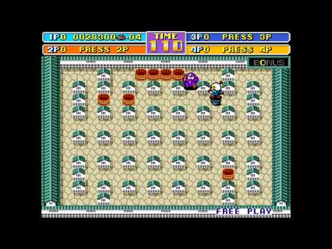 Bomberman World (New Dyna Blaster). Arcade Game (1992) Gameplay.